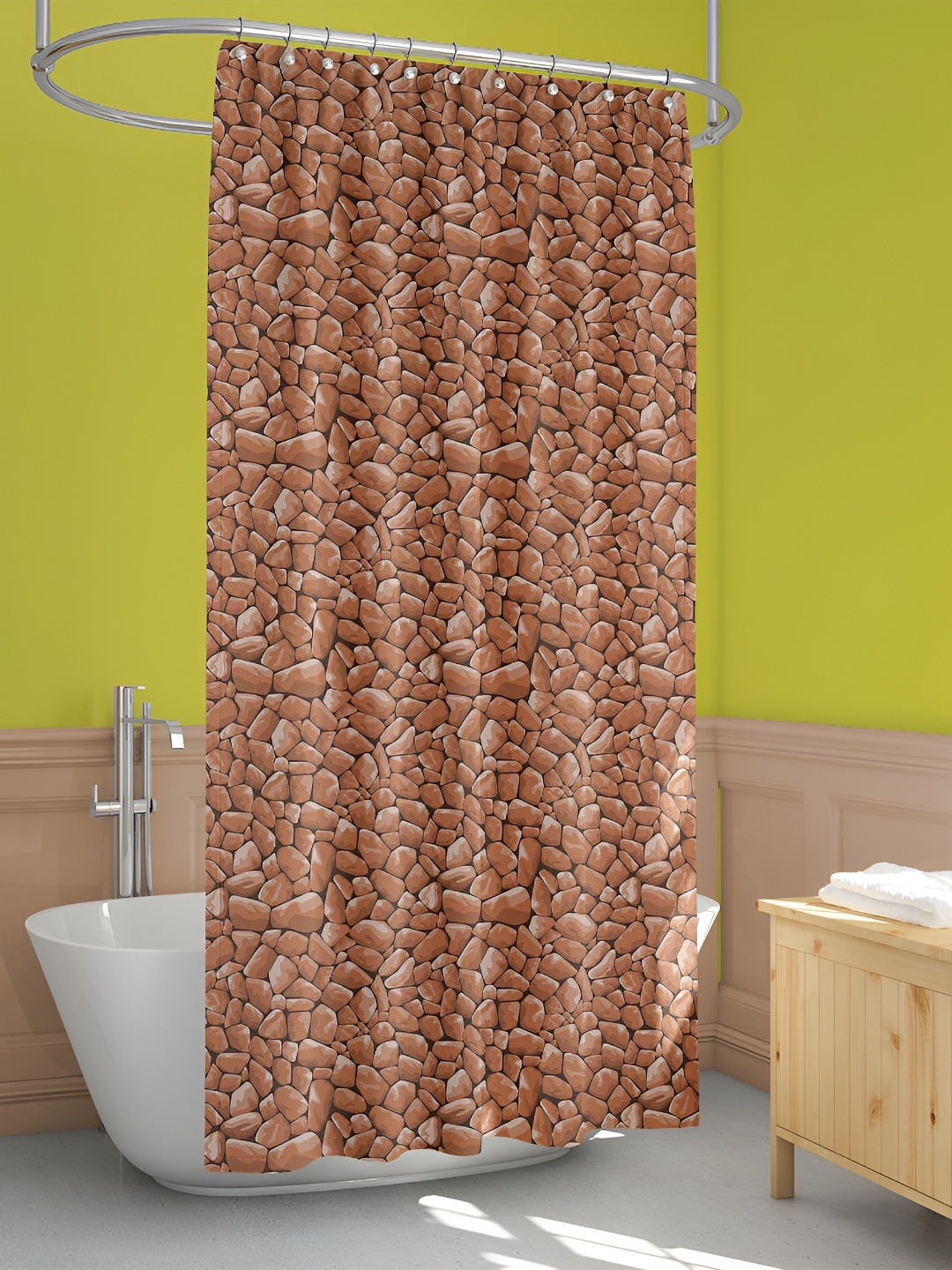 

ArtzFolio Brown Printed Waterproof Shower Curtains