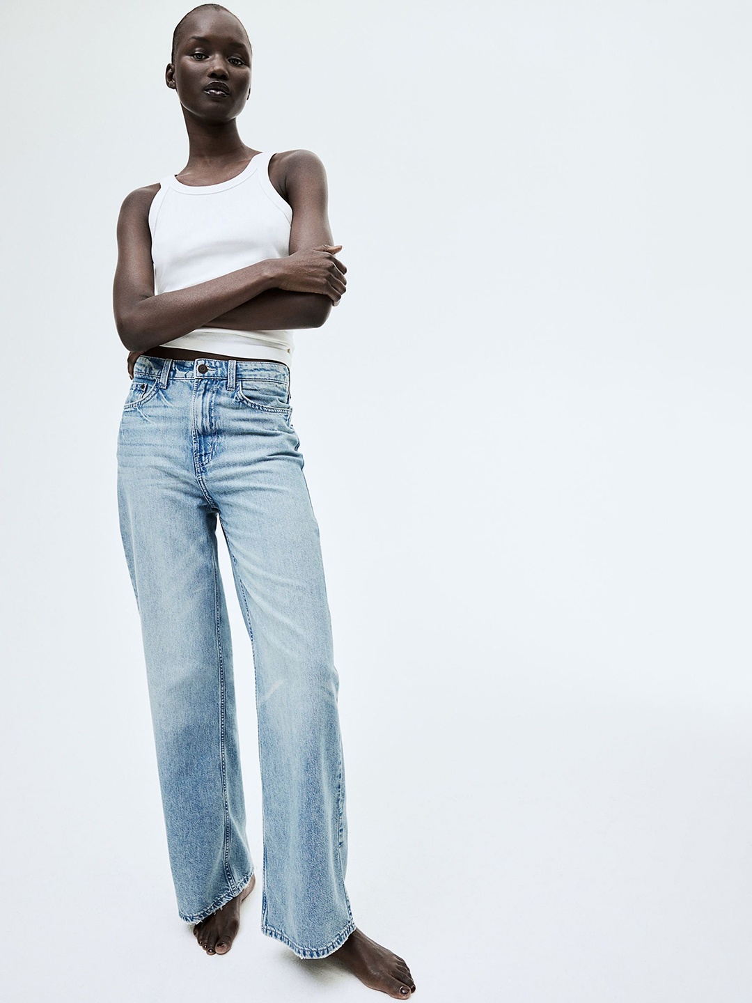 

H&M Wide Ultra High Jeans, Blue
