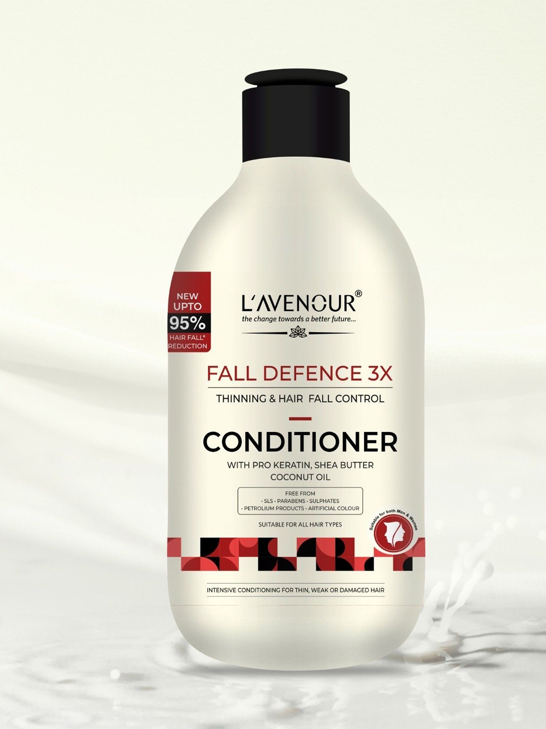 

L'AVENOUR Fall Defence 3X Thinning & Hair Fall Control Conditioner With Pro Keratin-250 ml, White