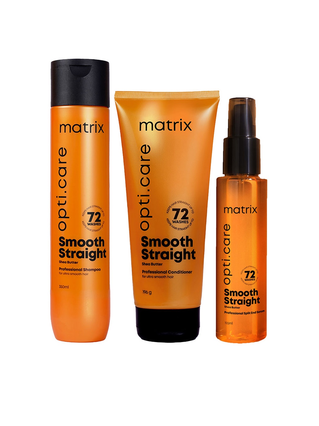 

MATRIX Set of Opti.care Smooth Shampoo 350 ml + Hair Serum 100 ml + Conditioner 196 g, Orange