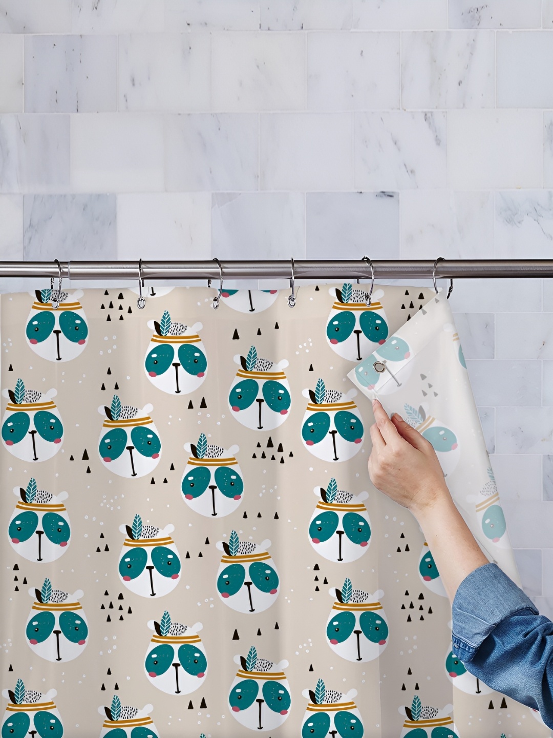

ArtzFolio Single Piece Waterproof Polyester Shower Curtain, Multi
