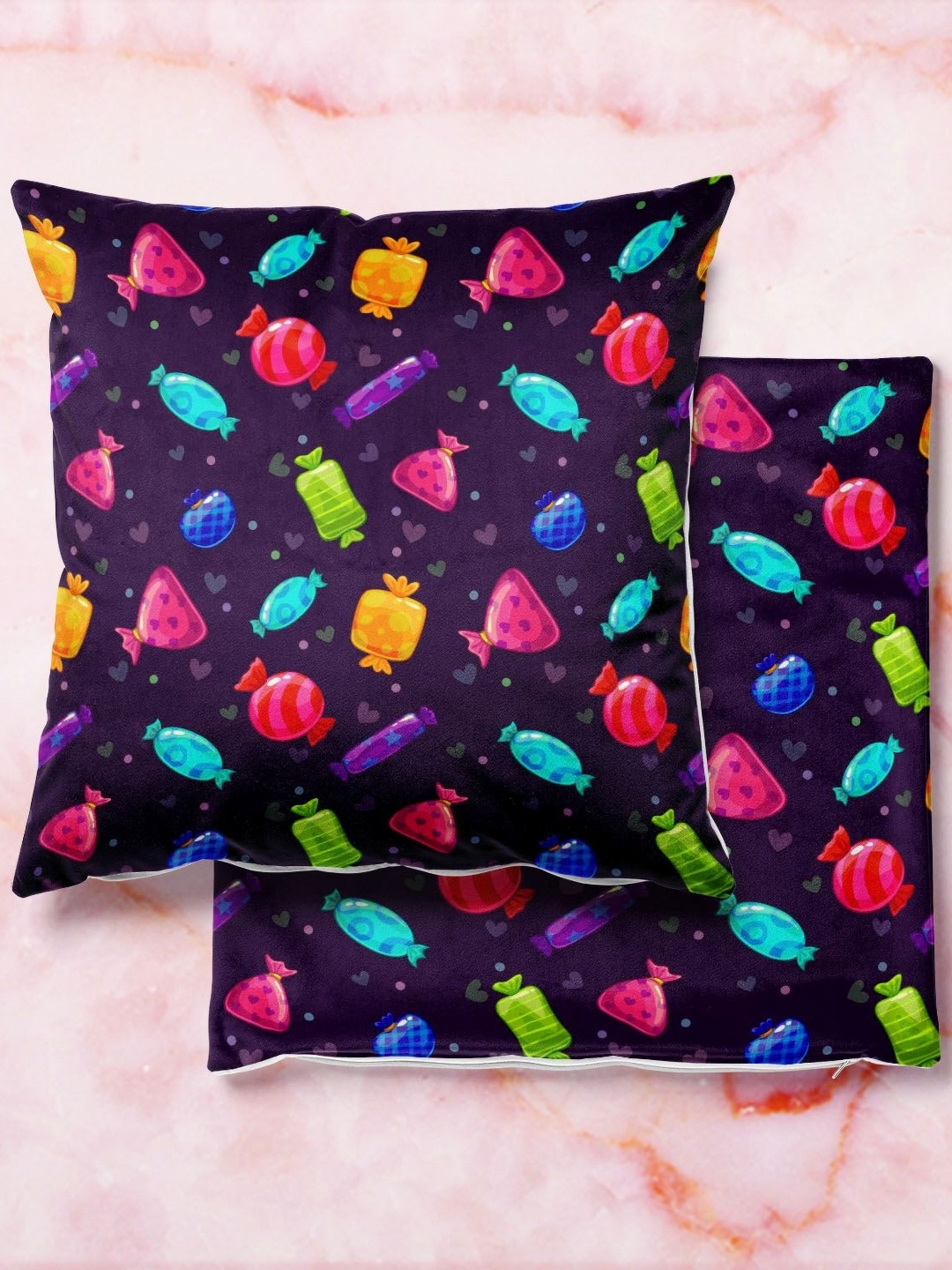 

ArtzFolio Multicoloured Set of 2 Velvet Square Cushion Covers, Multi