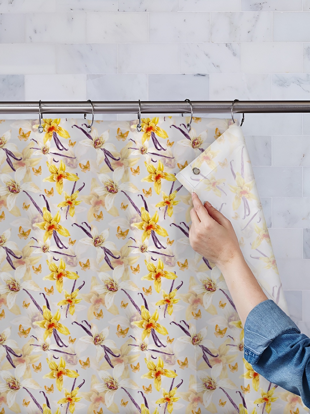

ArtzFolio Single Piece Waterproof Polyester Shower Curtain, Multi
