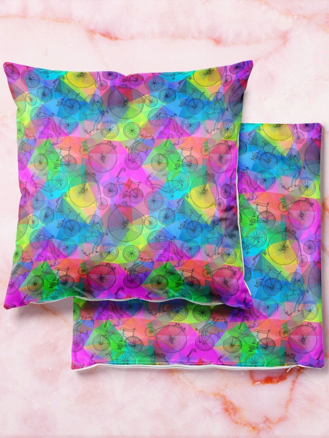 

ArtzFolio Multicoloured Set of 2 Square Cushion Covers, Multi