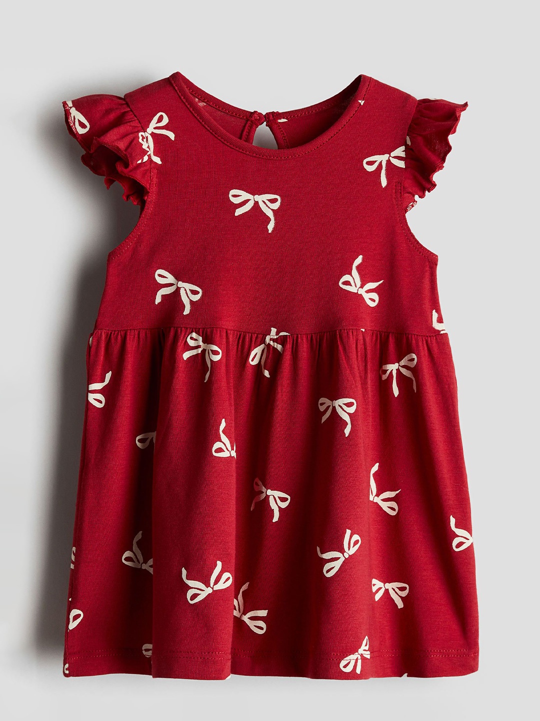 

H&M Girls Flutter-Sleeved Dress, Red