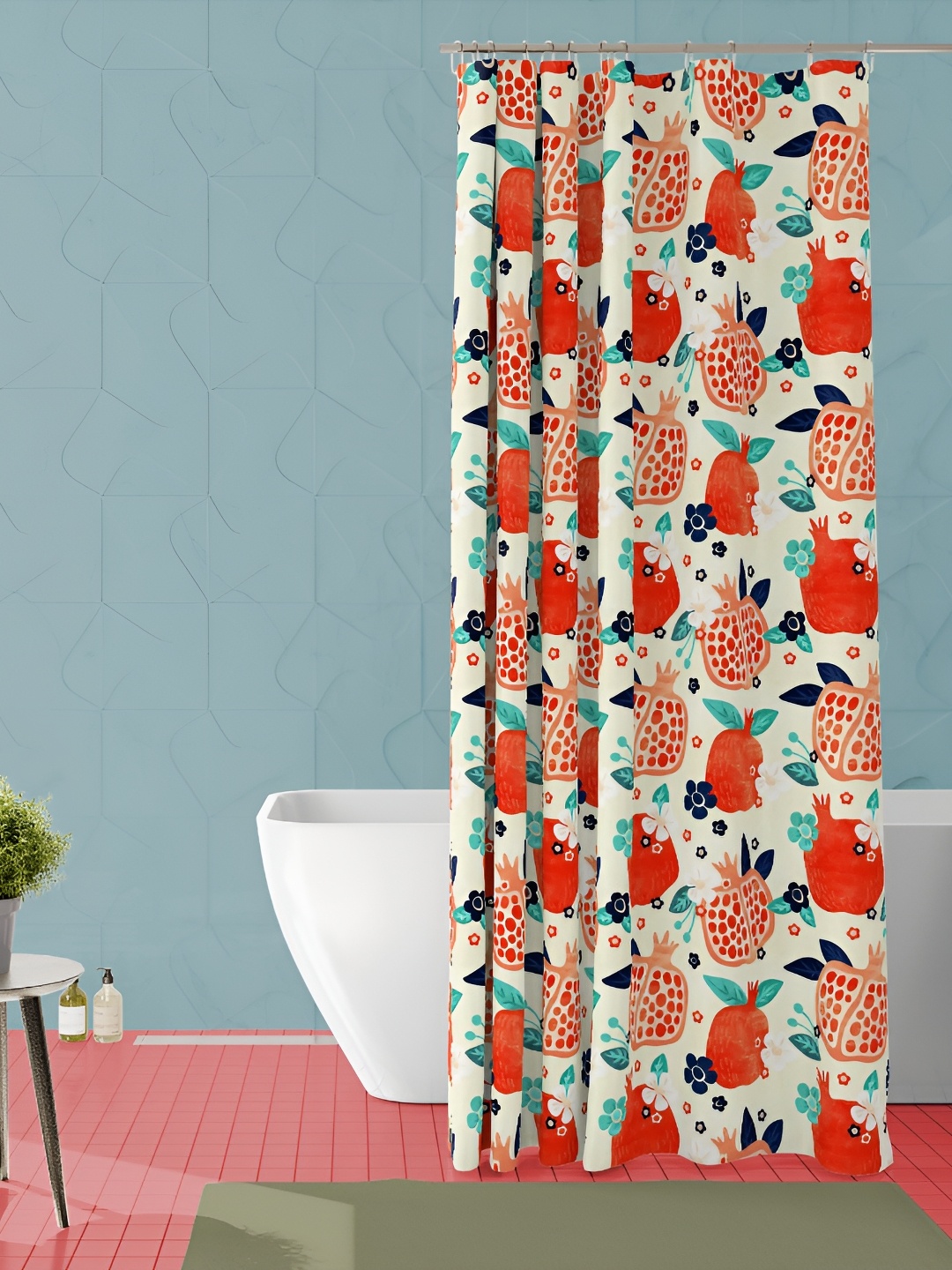 

ArtzFolio Red & Orange Fruits Printed Waterproof Shower Curtain