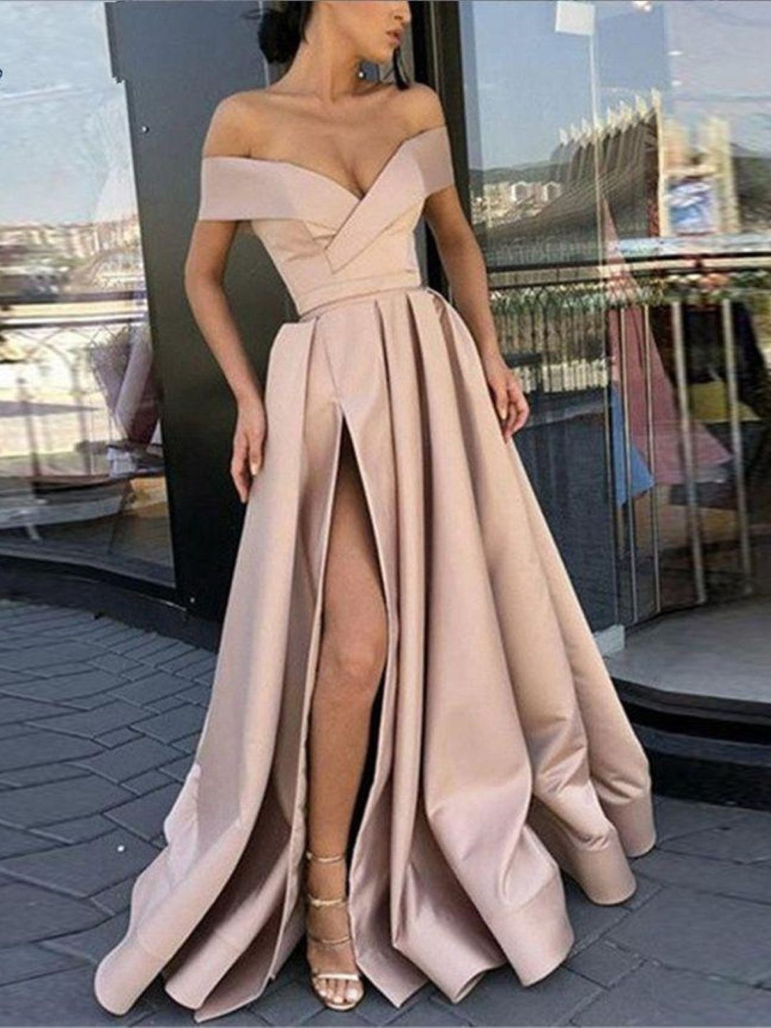 

StyleCast Off-Shoulder Maxi Dress, Gold