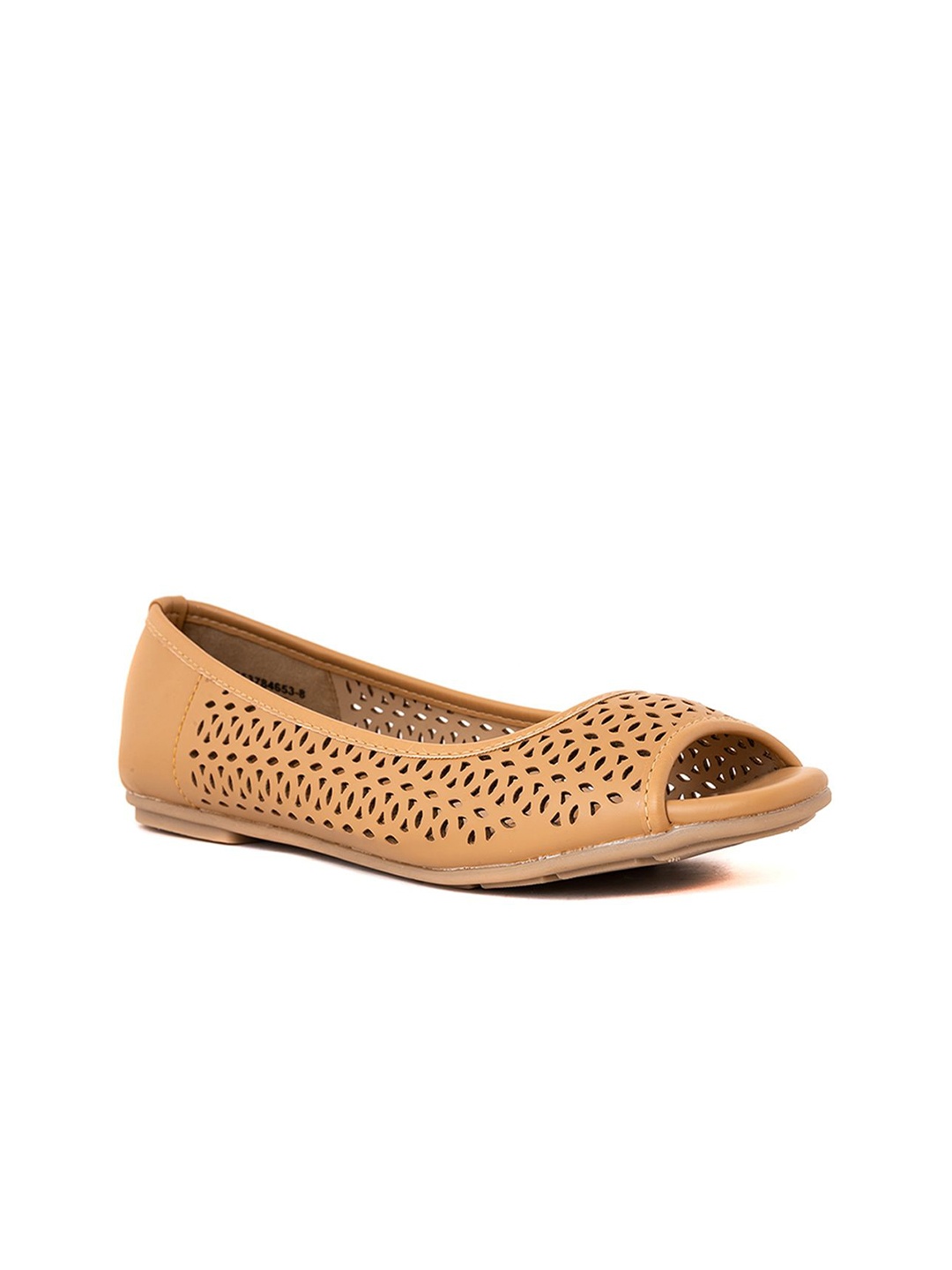 

Khadims Women Peep- Toe Ballerina Flats, Beige