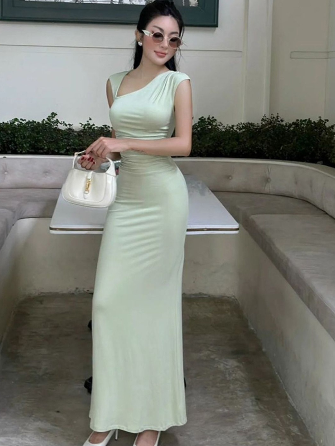 

KPOP Women Bodycon Maxi Dress, Green