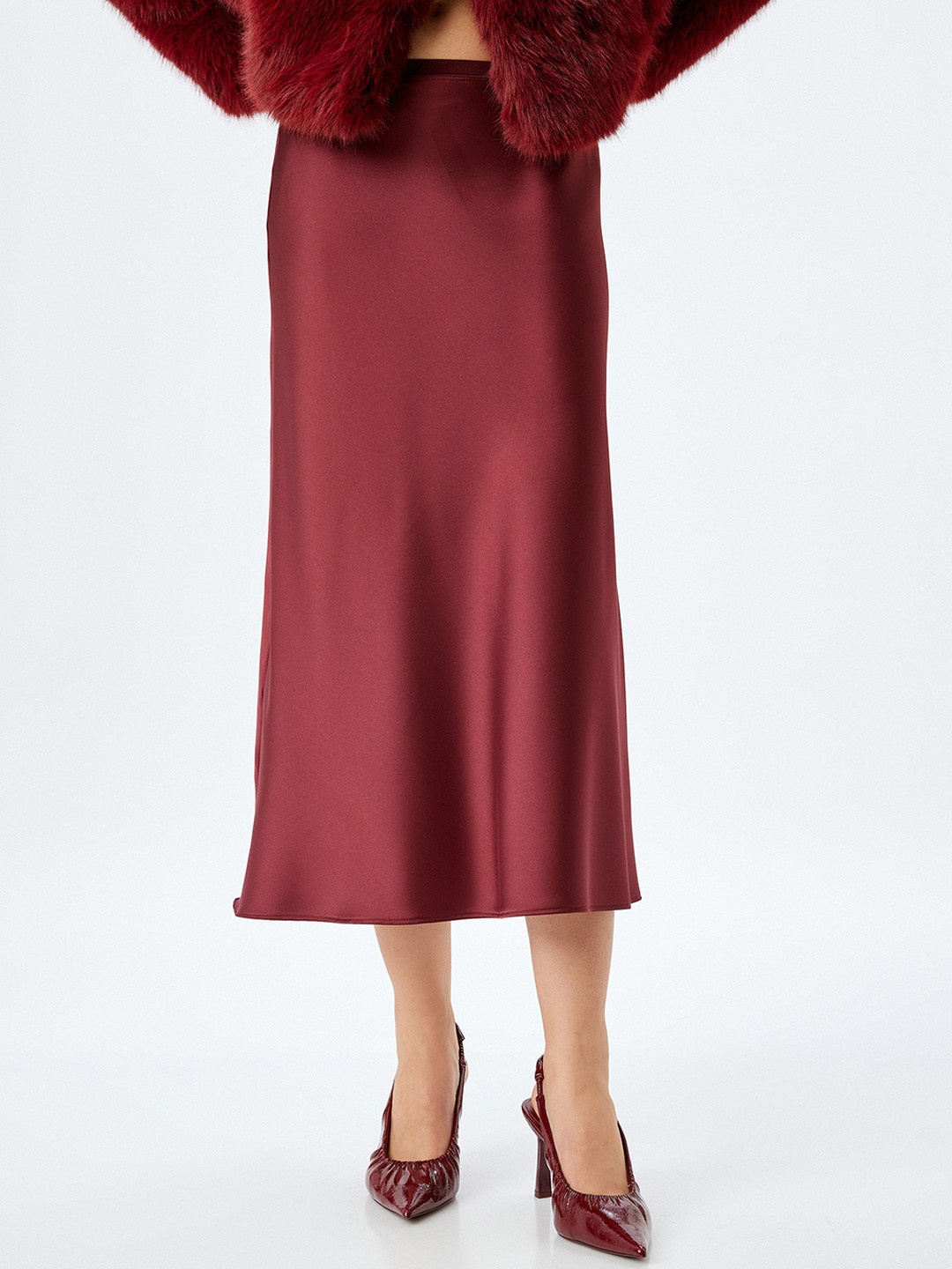 

Koton Women A-Line Midi Skirts, Maroon