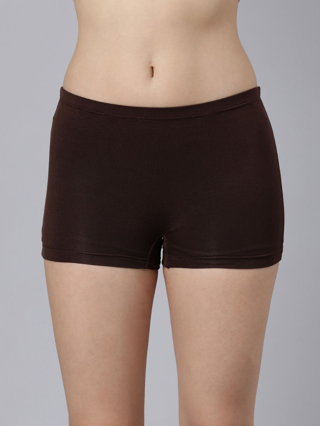 

MYSHA Women Stretchable Mid Rise Boy Short Briefs - LOCAL-BOXER-BROWN-XS