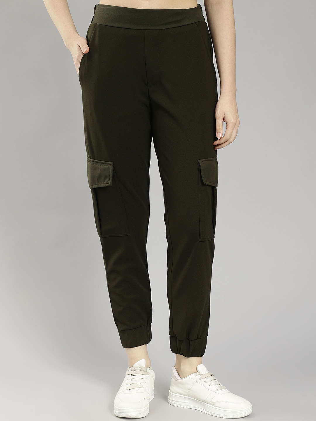 

SAFFE Women Relaxed Loose Fit Jogger Trouser, Olive