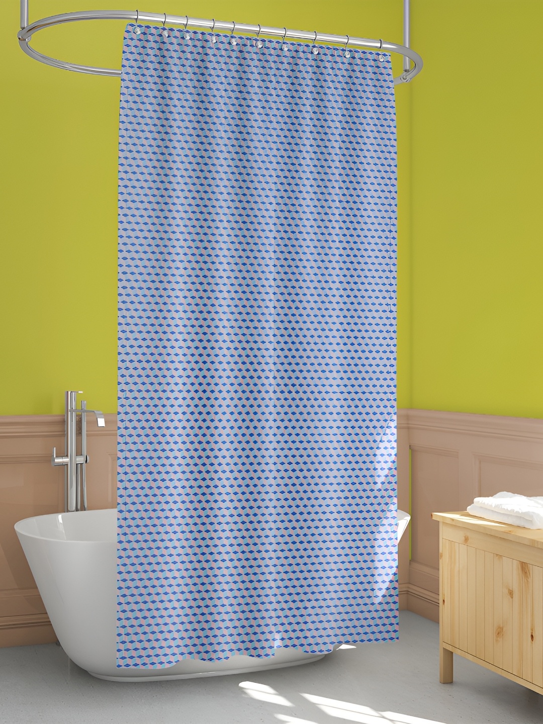 

ArtzFolio Blue Printed Waterproof Shower Curtain