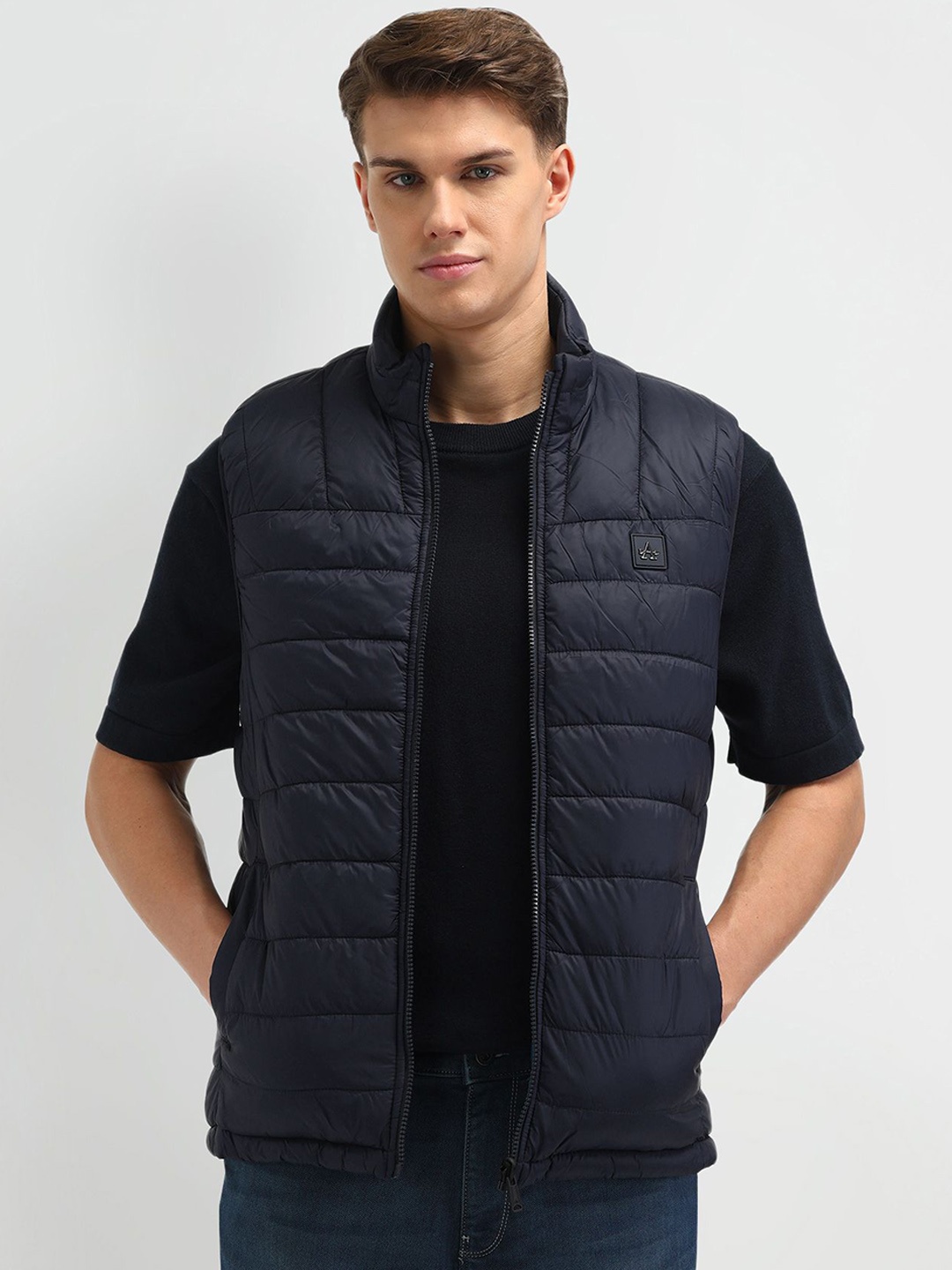 

Arrow Sport Men Brand Logo Polyester Puffer Jacket, Blue