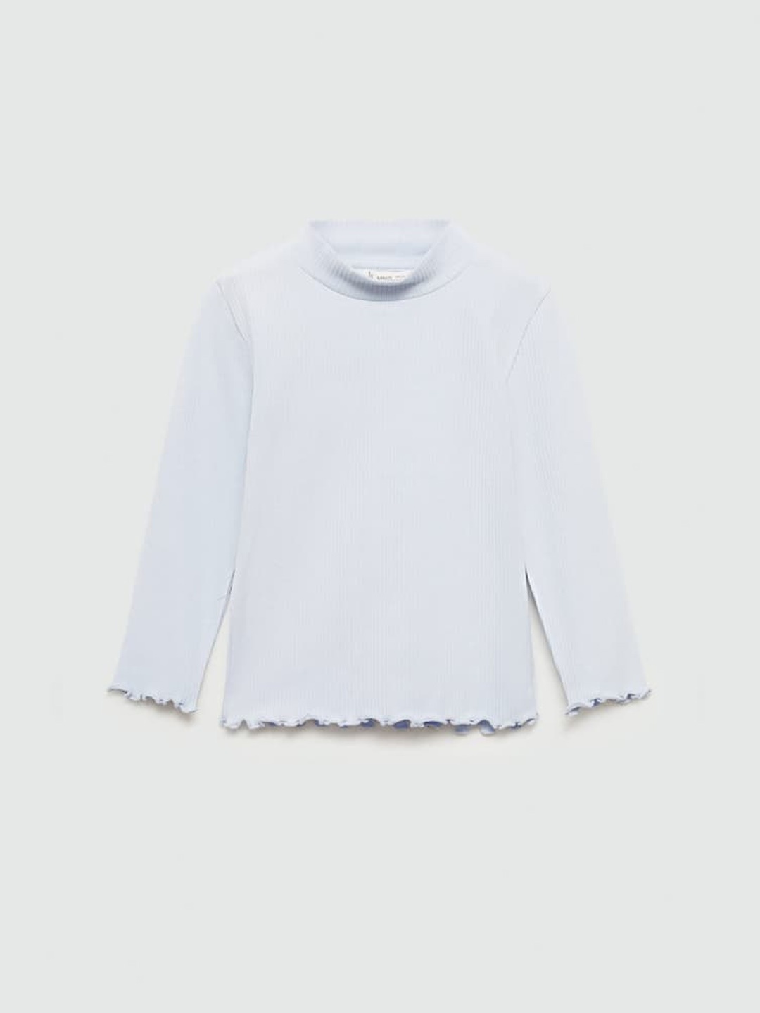 

Mango Kids Infant Girls Turtle Neck Ribbed T-shirt, Blue