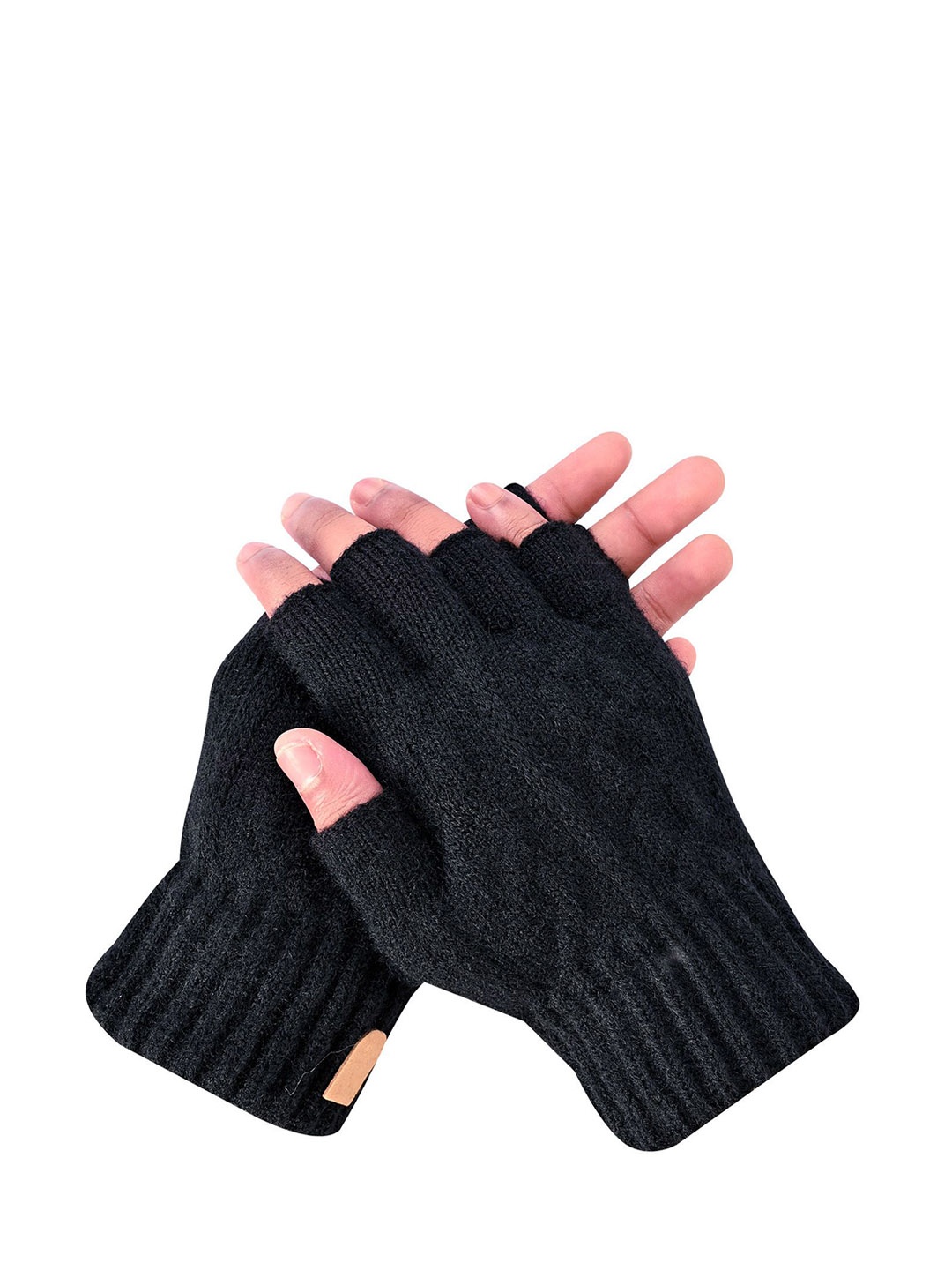 

LOOM LEGACY Men Pack of 2 Fingerless Gloves, Black