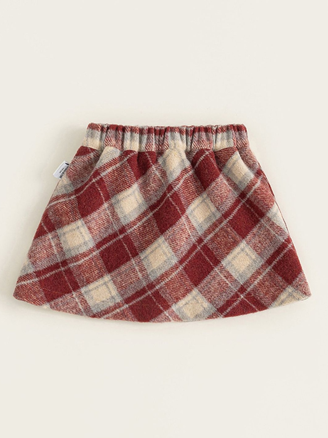 

LULU & SKY Infant Girls Checked A-Line Plaid Pattern Skirt, Brown