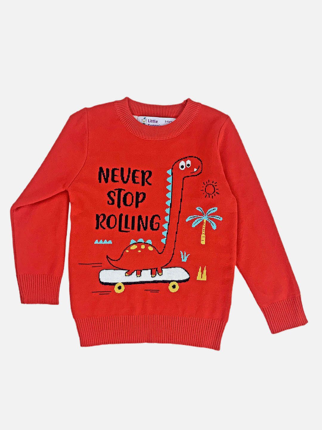 

Little Surprise Box LLP Kids Typography Printed Pullover Sweater, Red