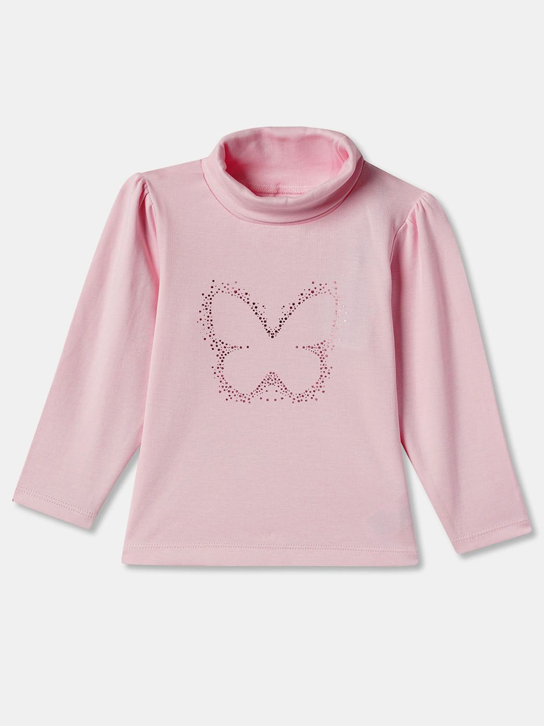 

R&B Girls Printed Cotton Top, Pink