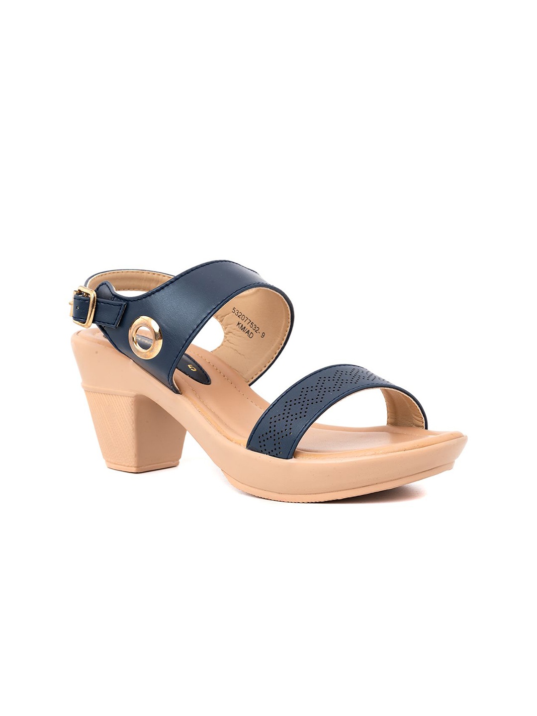 

Khadims Women Buckled Block Heel Sandals, Blue