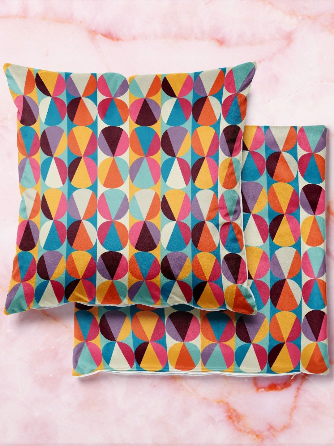 

ArtzFolio Multicoloured Set of 2 Velvet Square Cushion Covers, Multi