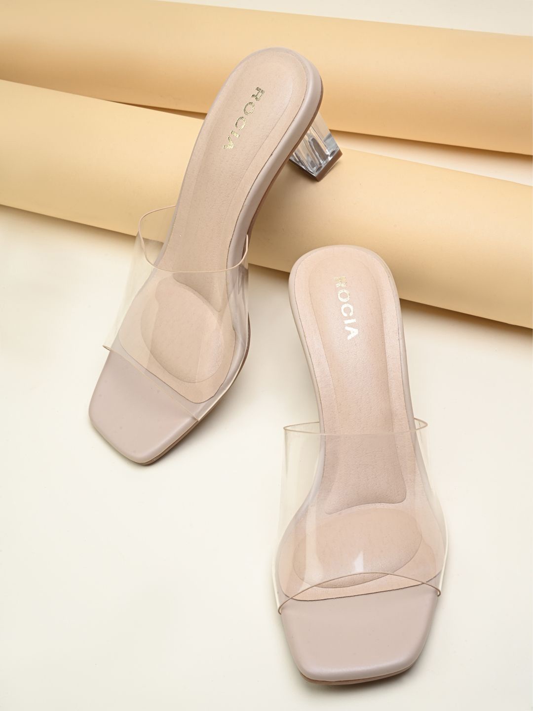 

Rocia Women Square Toe Block Heels Sandals, Beige
