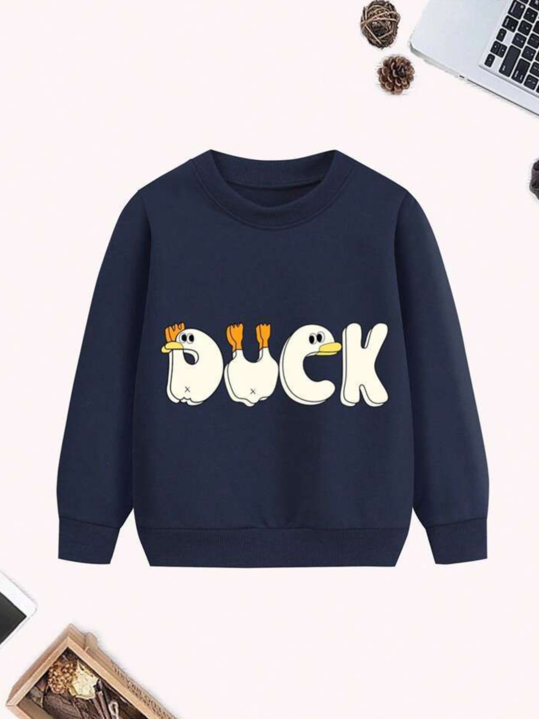 

TABADTOD Kids Printed Sweatshirt, Navy blue