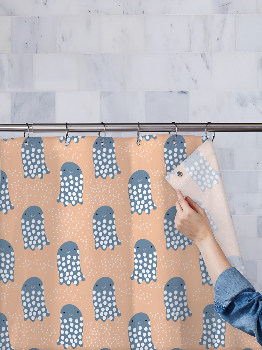 

ArtzFolio Single Piece Waterproof Polyester Shower Curtain, Multi