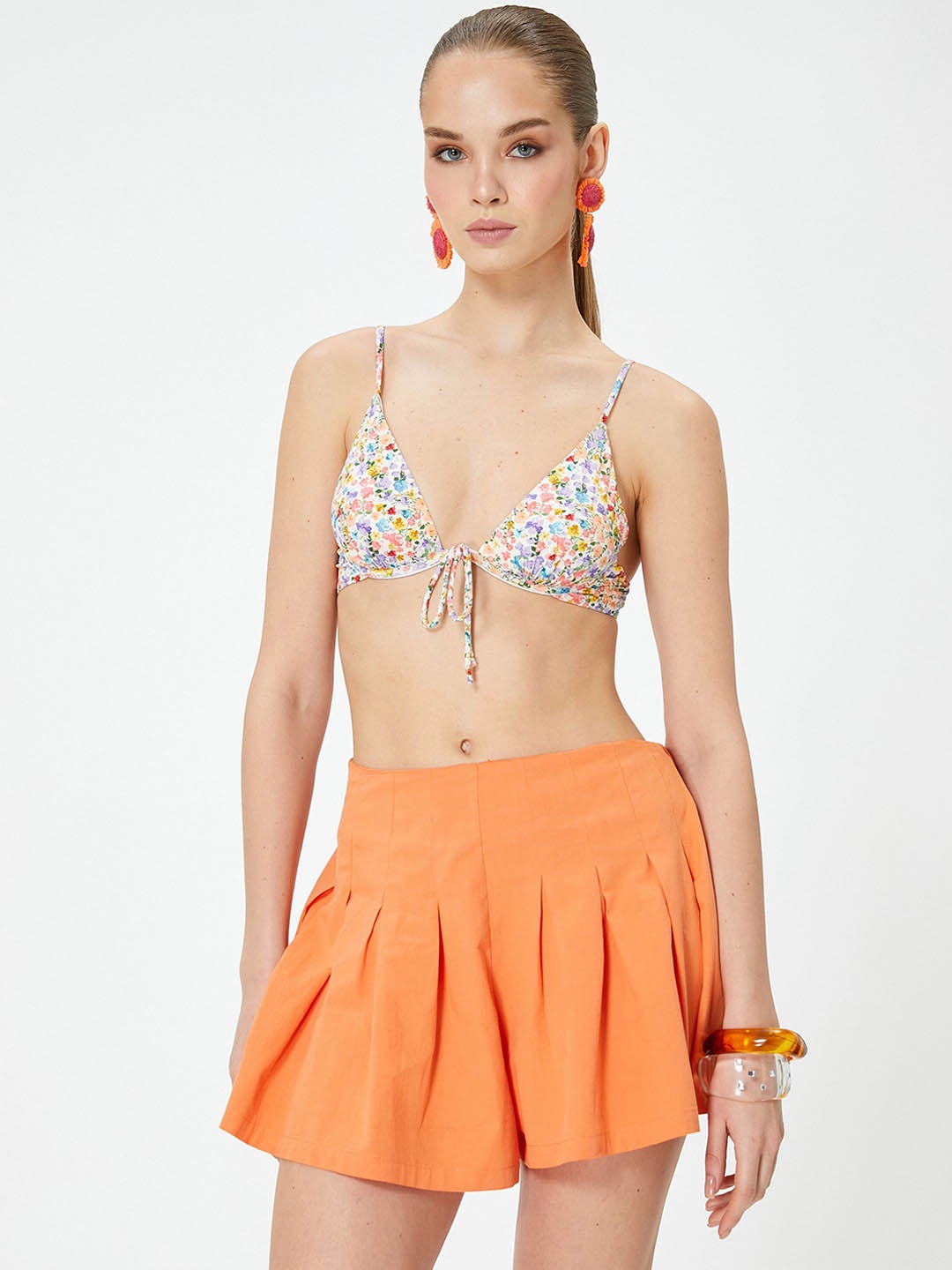 

Koton Women Floral Printed Swim Set, White