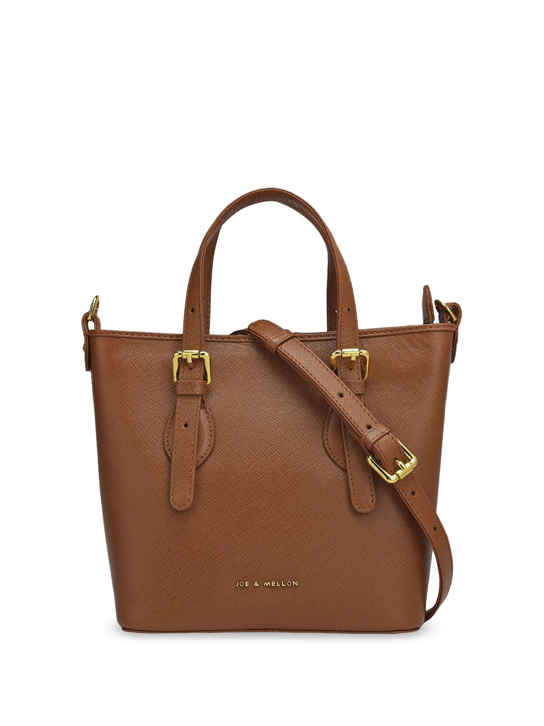

Joe & Mellon Textured Leather Structured Satchel, Brown