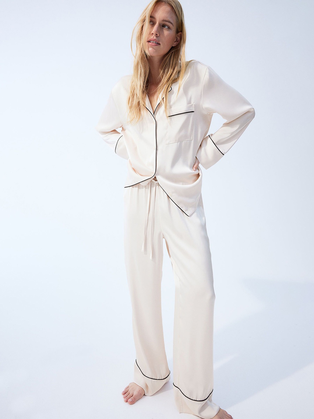 

H&M Satin Pyjamas, Beige