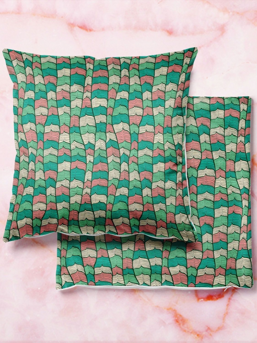 

ArtzFolio Multicoloured Set of 2 Square Cushion Covers, Multi