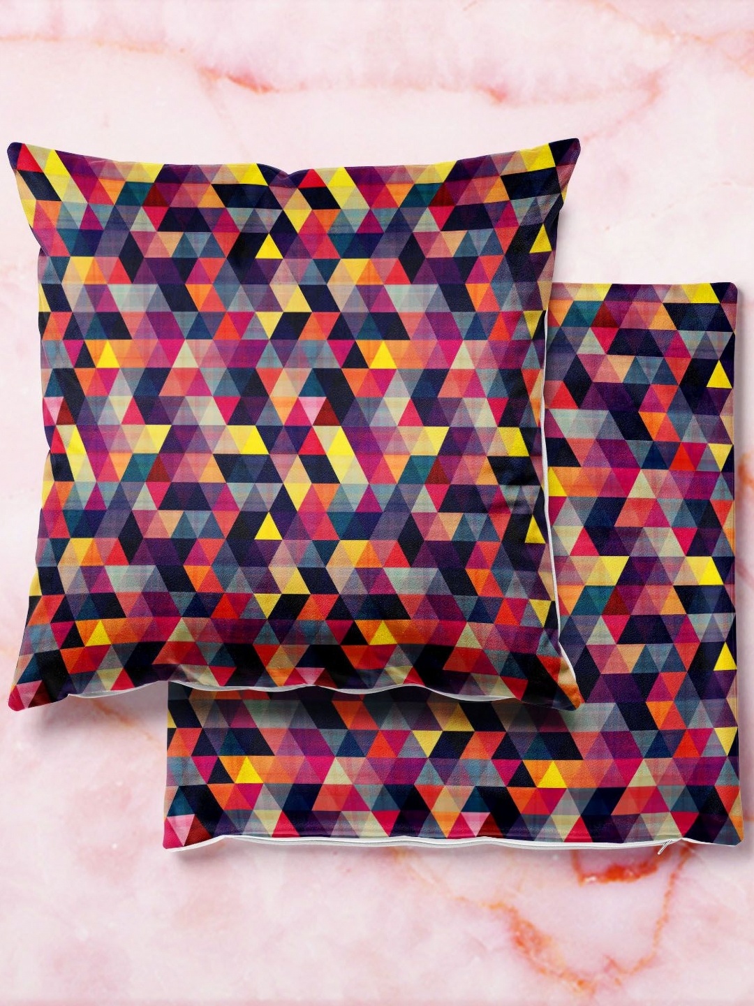 

ArtzFolio Multicoloured Set of 2 Velvet Square Cushion Covers, Multi
