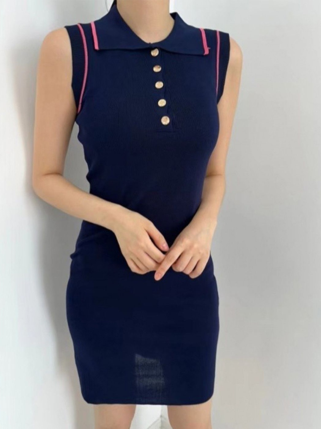 

KPOP Women Bodycon Dress, Navy blue