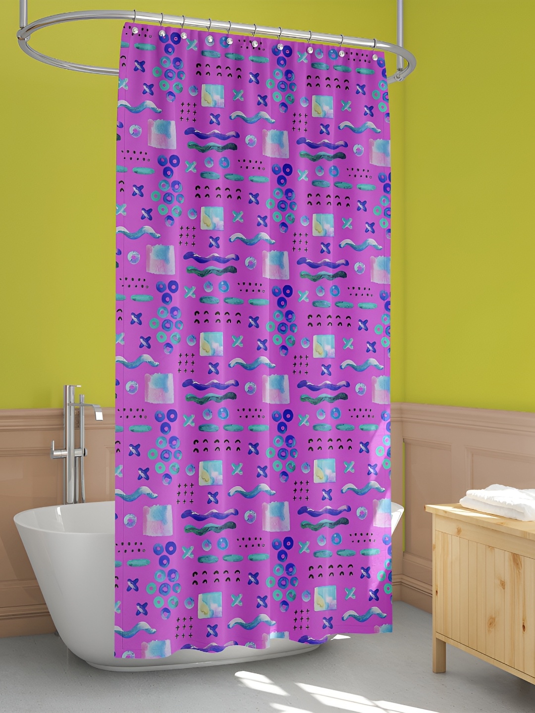 

ArtzFolio Violet & Blue Abstract Printed Waterproof Shower Curtain