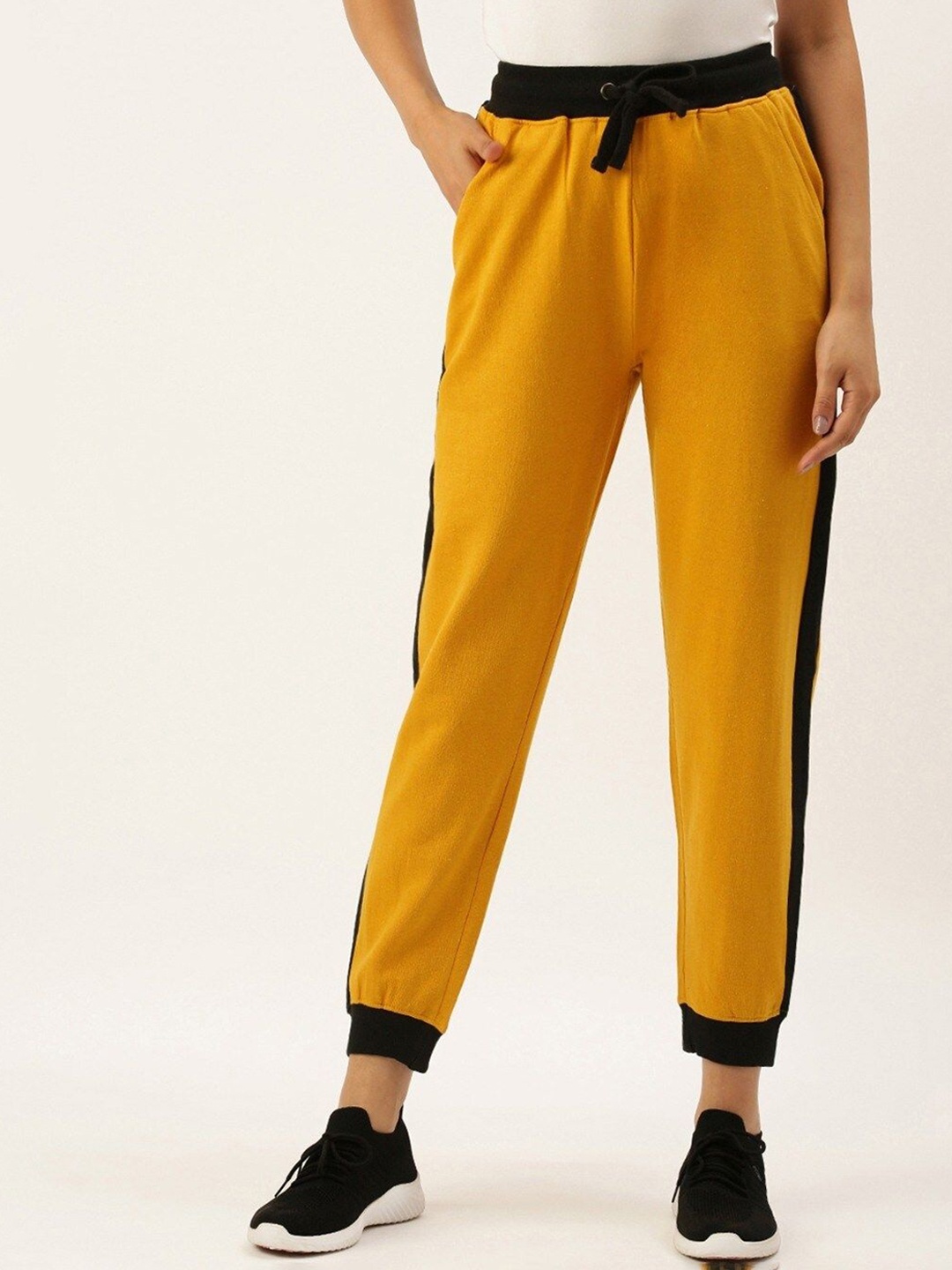 

ARISE Women Mid-Rise Joggers, Yellow