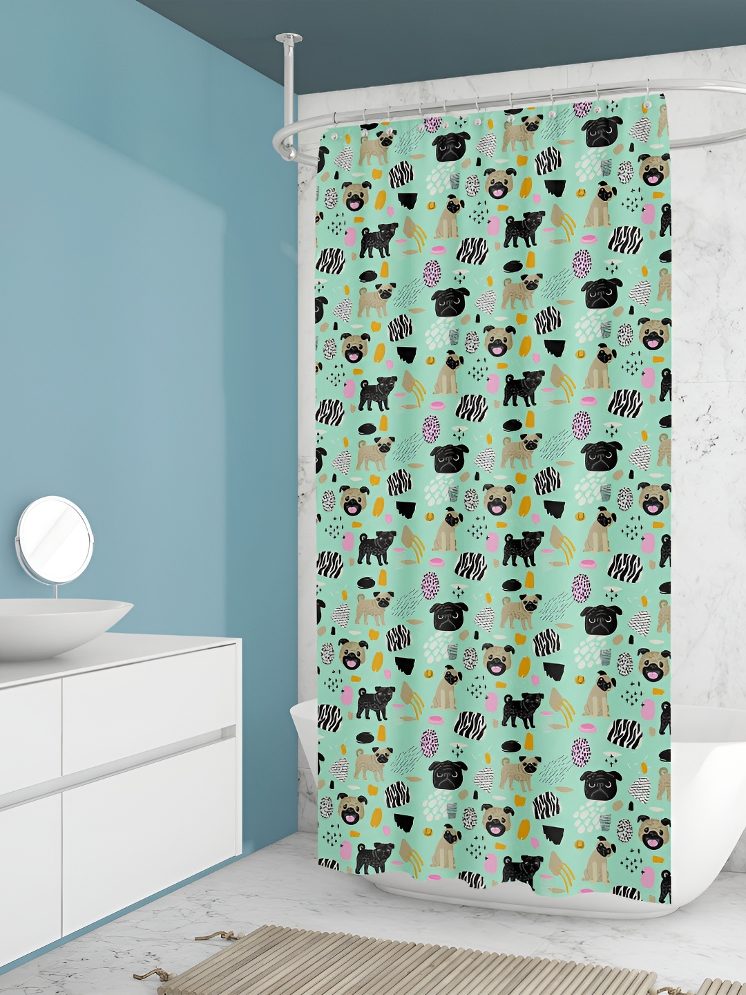 

ArtzFolio Single Piece Waterproof Polyester Shower Curtain, Multi