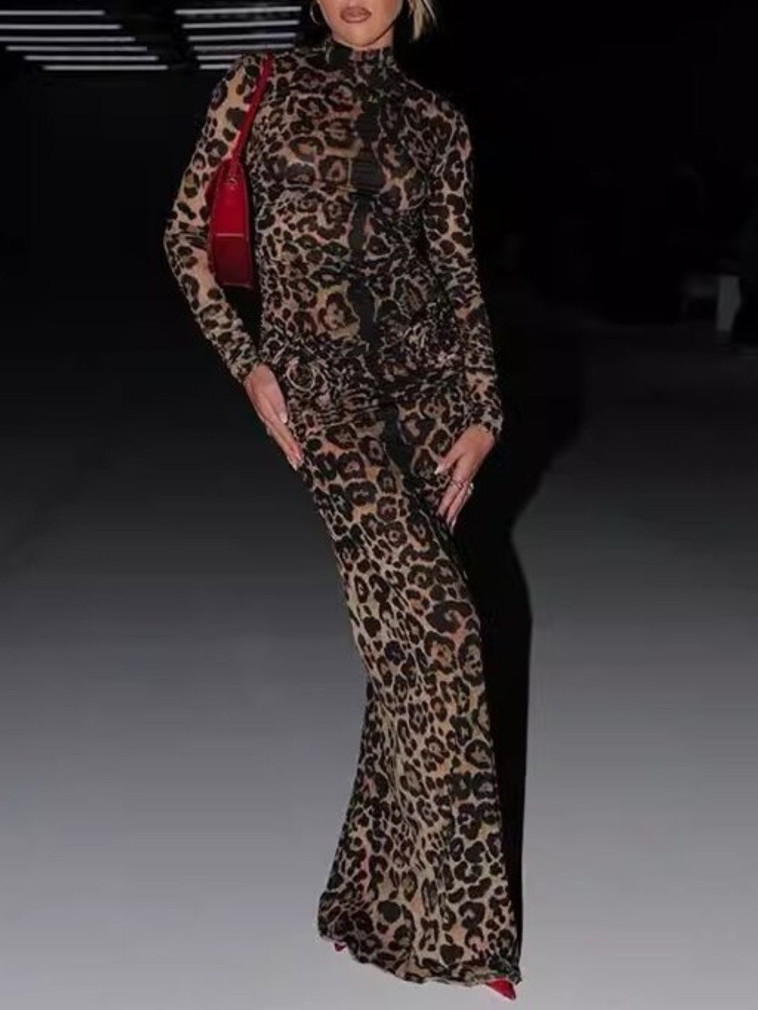

StyleCast Women Animal Printed Bodycon Maxi Dress, Brown