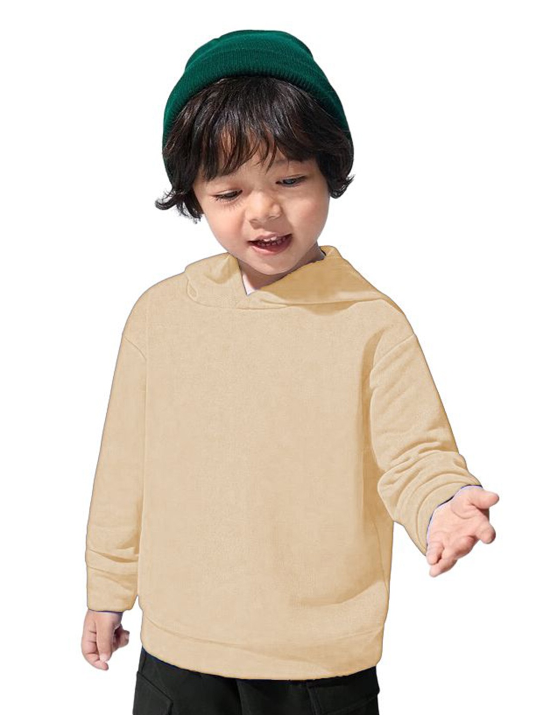 

TABADTOD Kids Printed Hooded Sweatshirt, Beige
