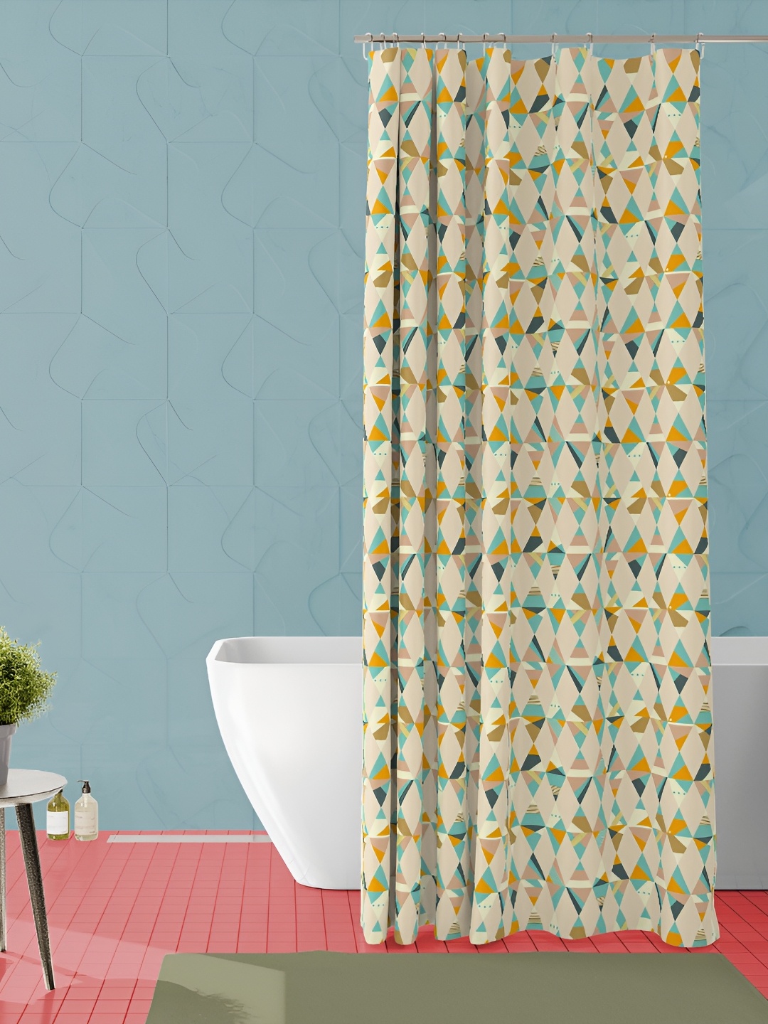 

ArtzFolio Beige & Brown Printed Waterproof Shower Curtain