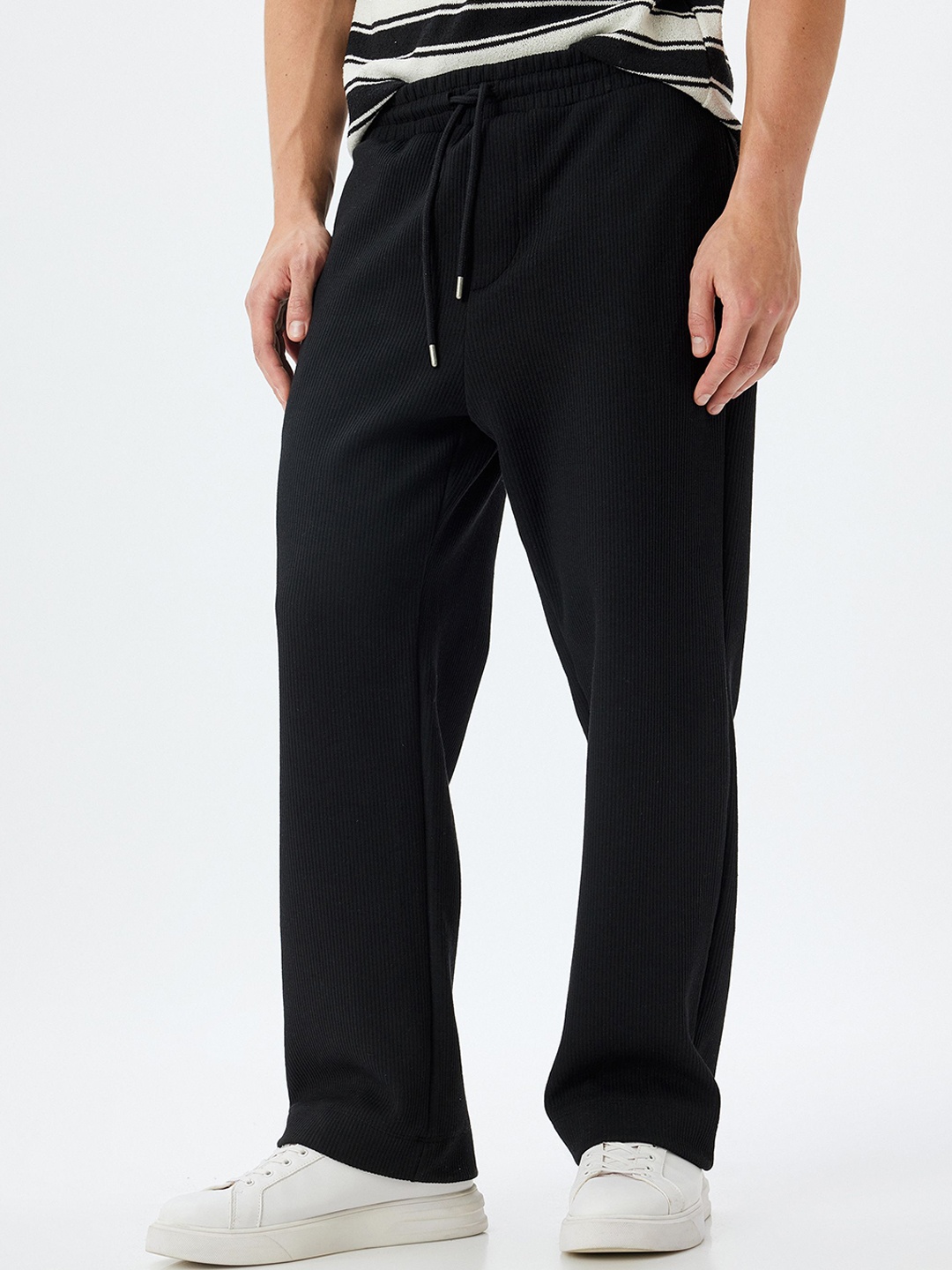 

Koton Men Mid Rise Regular Fit Track Pants, Black