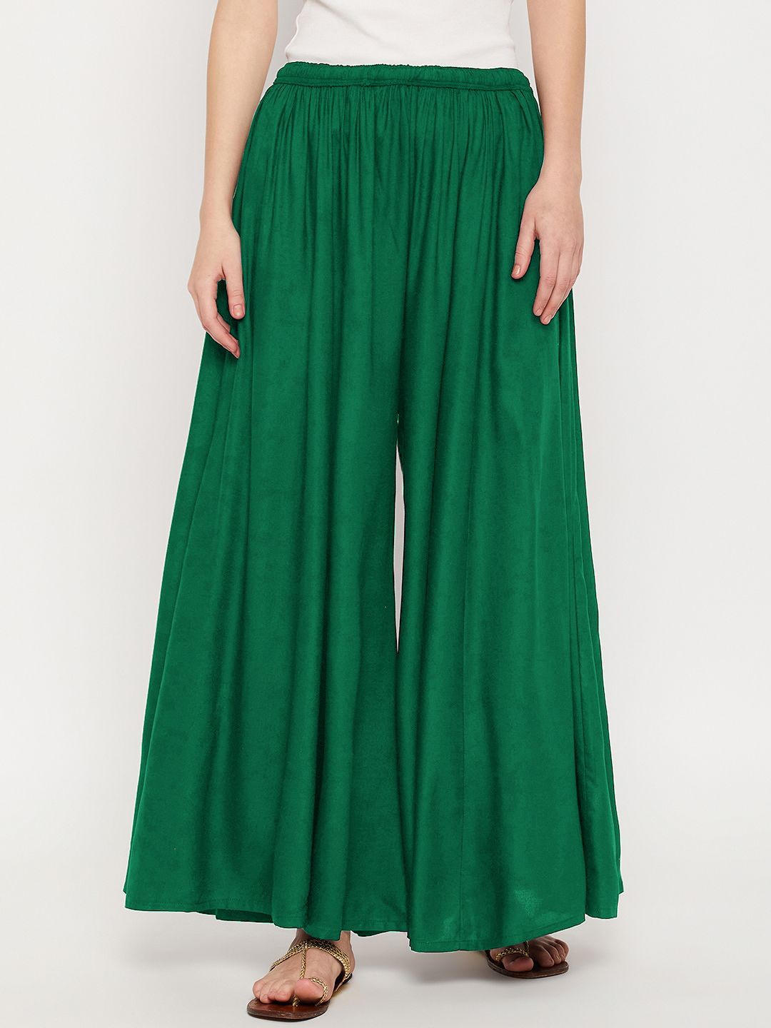 

Castle Lifestyle Women Flared Ethnic Slip-On Palazzos, Green