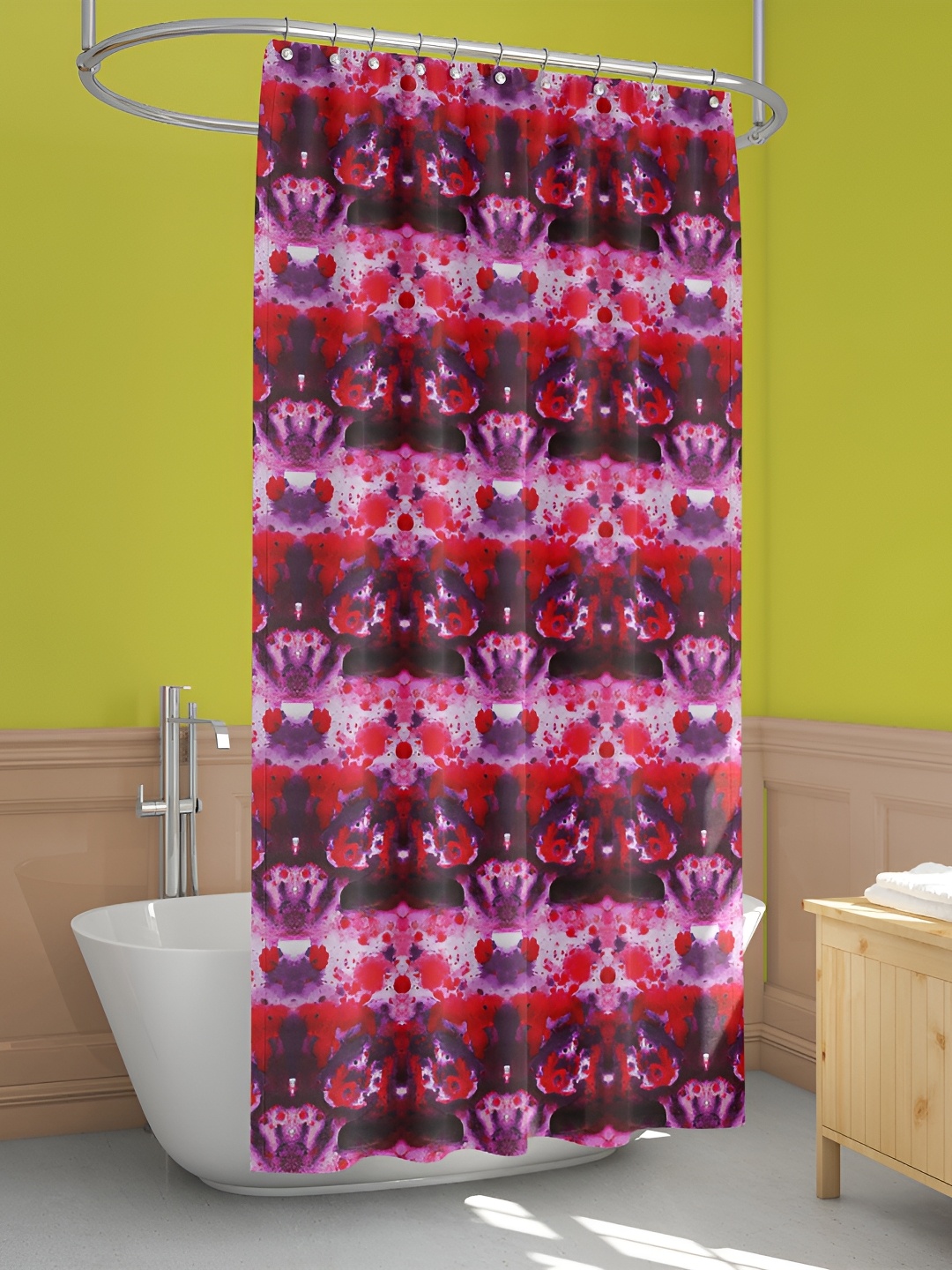 

ArtzFolio Pink & White Abstract Printed Waterproof Shower Curtain