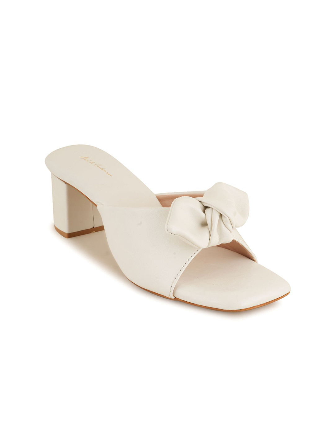 

Mast & Harbour Women Block Sandals with Bows, White
