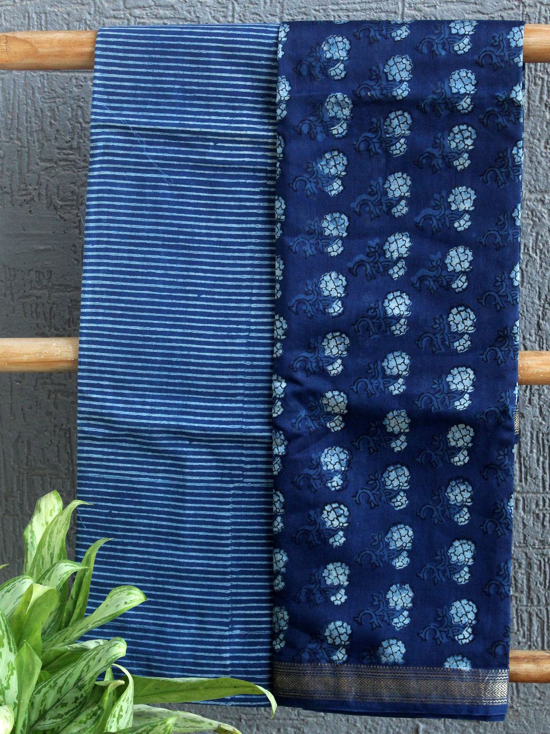 

Weaves of Tradition Printed Unstitched Dress Material, Blue
