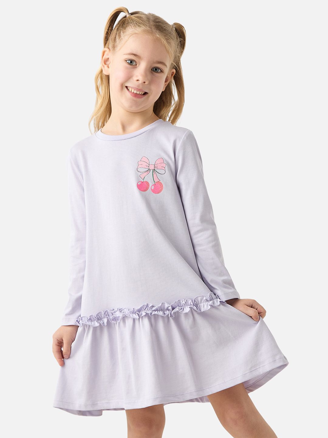 

Juniors by Babyshop Girls Cotton Drop-Waist Dress, Purple