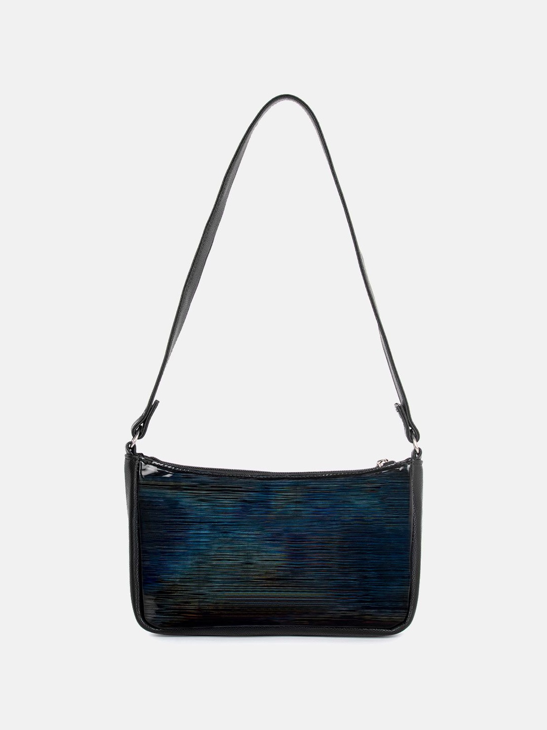 

VASKA Printed Structured Sling Bag with Tasselled, Black