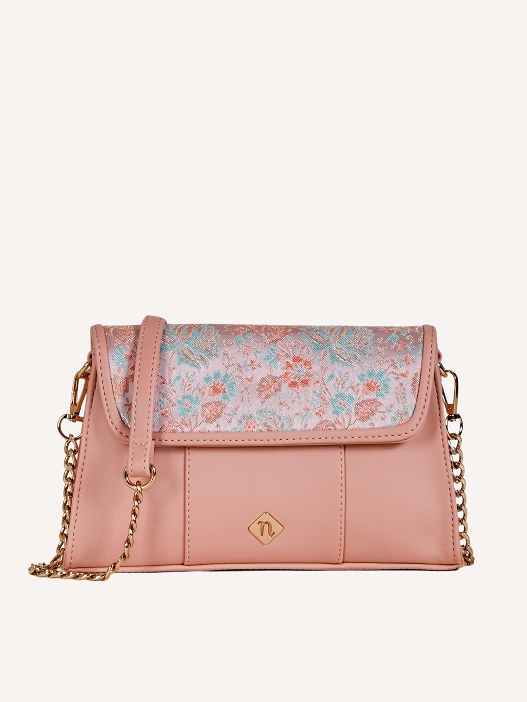 

Nestasia Floral Printed PU Handheld Bag, Pink