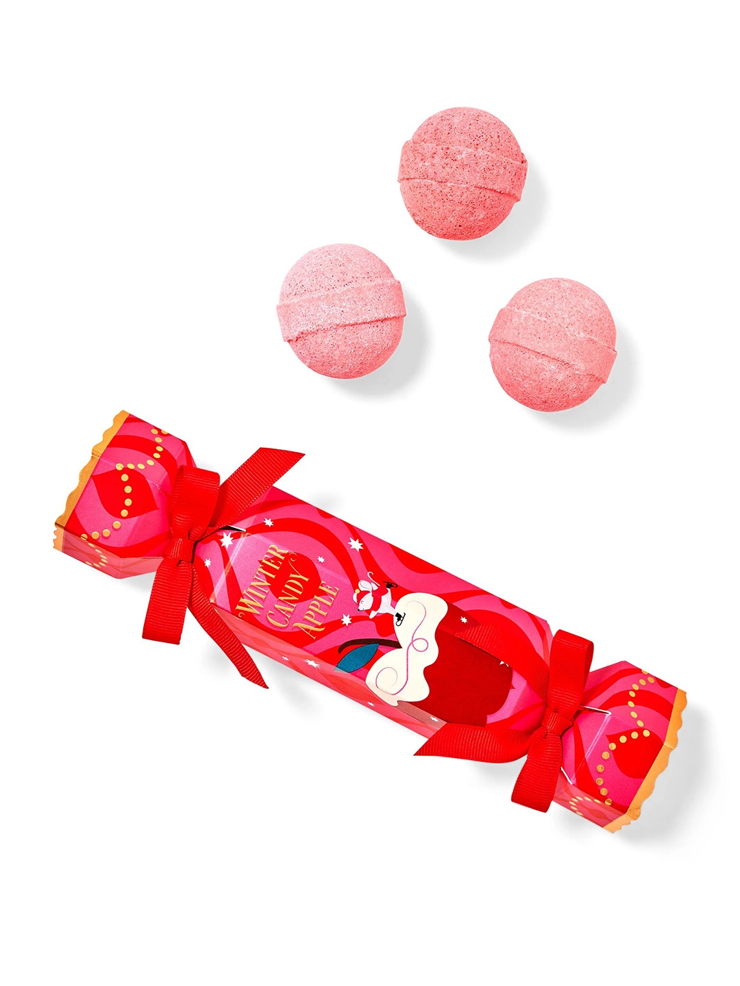 

Bath & Body Works Winter Candy Apple Mini Bath Fizz Set, Red