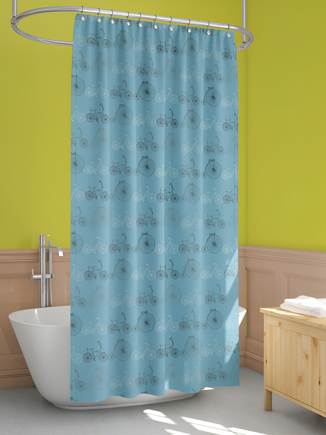 

ArtzFolio Blue & White Printed Waterproof Shower Curtains